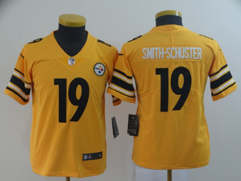 Youth Pittsburgh Steelers #19 Smith-Schuster yellow Nike Limited NFL Jerseys->women nfl jersey->Women Jersey